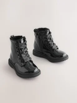 Next Noir verni scintillant - Bottines à lacets Sale