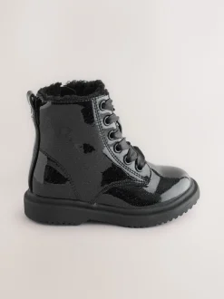 Next Noir verni scintillant - Bottines à lacets Sale