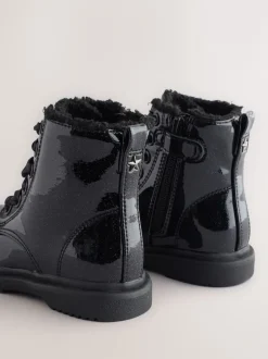 Next Noir verni scintillant - Bottines à lacets Sale