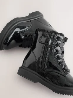 Next Noir verni scintillant - Bottines à lacets Sale