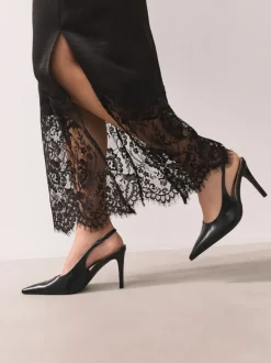 Next Noir/Animal - Chaussures à talons Forever Comfort® à bout pointu et à bride arrière Outlet