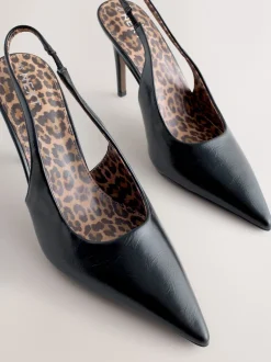 Next Noir/Animal - Chaussures à talons Forever Comfort® à bout pointu et à bride arrière Outlet