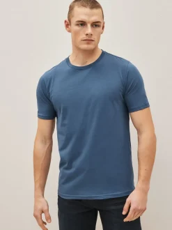 Next Noir/ardoise/Gris chiné/Blanc/bleu marine/Bleu - Slim Fit (Slim Fit) - Lot de t-shirts essentiels en coton 6 Clearance