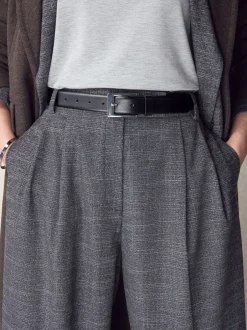 Next Noir/argenté - Ceinture N. Premium Made In Italie en Cuir