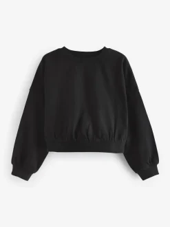Next Noir/Blanc - Boxy Long Sleeve 100% Cotton Sweat Tops Pack de 3 (3-16ans) Sale