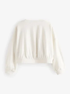 Next Noir/Blanc - Boxy Long Sleeve 100% Cotton Sweat Tops Pack de 3 (3-16ans) Sale