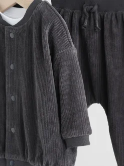 Next Noir/Blanc - Ensemble veste, haut et jogging en velours bébé (0mois-2ans) Best