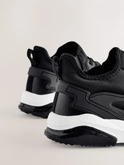 Next - Entraîneurs en dentelle élastique Noir/Blanc Best