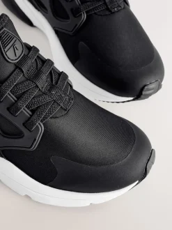 Next - Entraîneurs en dentelle élastique Noir/Blanc Best