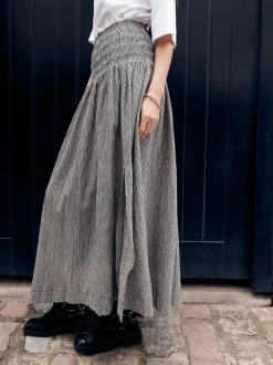 Next Noir/Blanc - Jupe longue vichy taille basse New