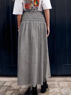 Next Noir/Blanc - Jupe longue vichy taille basse New