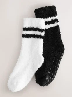 Next - Paquet de chaussettes douillettes 2 Noir/blanc à liserés Online