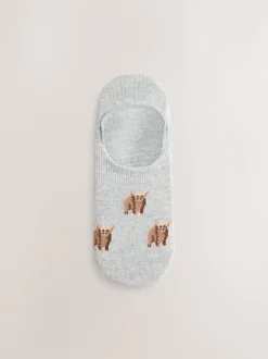 Next Noir/Blanc - Lot de 4 chaussettes de sport invisibles à rayures Hamish The Highland Cow Sale