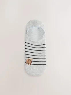 Next Noir/Blanc - Lot de 4 chaussettes de sport invisibles à rayures Hamish The Highland Cow Sale