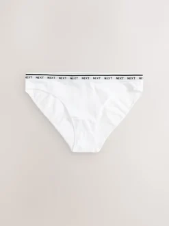 Next Noir/Blanc - Lot de 7 culottes à logo en coton Échancrure haute Hot