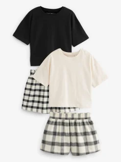 Next Noir/Blanc - Lot de 2 pyjamas à bas tissé (3-16ans) Sale