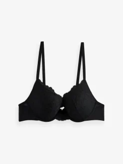 Next Noir/Blanc - Lot de 2 soutiens-gorge push-up pigeonnants en dentelle Outlet
