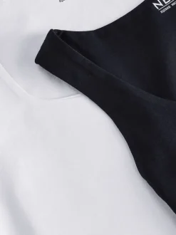 Next Noir/Blanc - Lot de débardeurs à col carré 2 Clearance