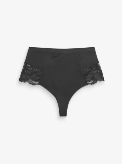 Next Noir/Blanc - Lot de Slips galbants gainants en coton 2 Clearance