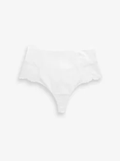 Next Noir/Blanc - Lot de Slips galbants gainants en coton 2 Clearance