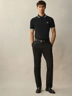 Fred Perry - Polo à liserés Noir/Blanc Online