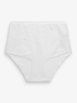 Next Noir/Blanc - Slip taille haute galbant en coton 2 Lot Best