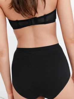 Next Noir/Blanc - Slip taille haute galbant en coton 2 Lot Best