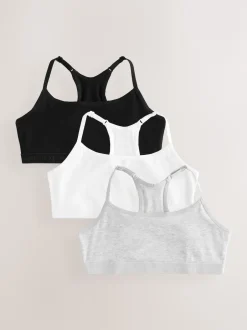 Next Noir/Blanc - Strappy Racer Back Crop Tops Pack de 3 (5-16ans)