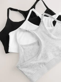Next Noir/Blanc - Strappy Racer Back Crop Tops Pack de 3 (5-16ans)