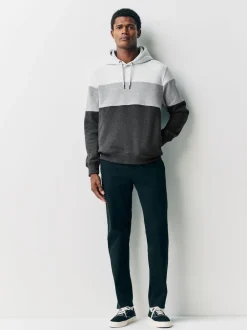 Next Noir/Blanc - Sweat à capuche à enfiler - Sweat-shirt color block Outlet