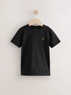 Next Noir/Blanc - T-shirt brodé Manches courtes Stag 2 Pack (3-16ans)