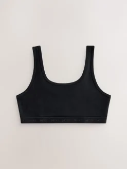 Next - Lot de 3 crop tops (5-16 ans) Noir/Blanc/Gris Outlet