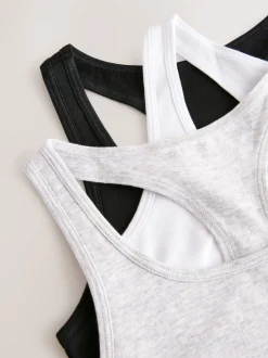 Next Noir/Blanc/Gris - Lot de 3 hauts courts dos de coureur (5-16 ans) Discount