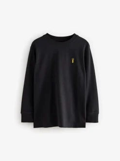 Next Noir/Blanc/Gris - Lot de 4 T-shirts à manches longues et confortables (3-16ans) Clearance