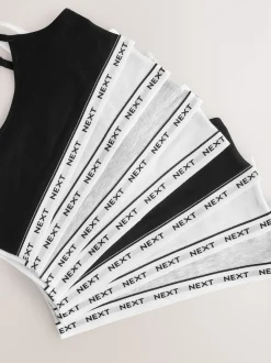 Next Noir/Blanc/Gris - Strappy Raccourci Hauts 7 Lot (5-16ans) New