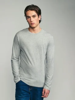 Next Noir/Blanc/Gris/Bleu - Slim Fit (Slim Fit) - T-shirt à coupe classique à manches longues en coton 100 %, lot de 5 Outlet