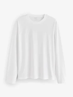 Next Noir/Blanc/Gris/Bleu - Slim Fit (Slim Fit) - T-shirt à coupe classique à manches longues en coton 100 %, lot de 5 Outlet