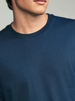 Next Noir/Blanc/Gris/Bleu - Slim Fit (Slim Fit) - T-shirt à coupe classique à manches longues en coton 100 %, lot de 5 Outlet