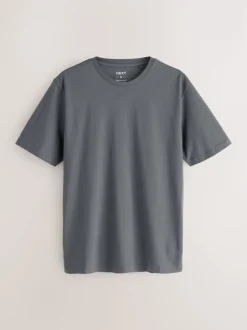 Next - Ajustement régulier - Lot de t-shirts essentiels en coton 6 Noir/blanc/gris/gris ardoise/pierre/marron New
