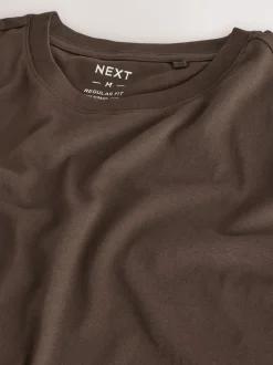 Next - Ajustement régulier - Lot de t-shirts essentiels en coton 6 Noir/blanc/gris/gris ardoise/pierre/marron New
