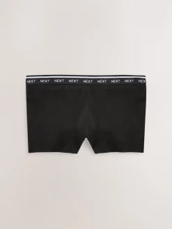 Next Noir/Blanc/Nu - Lot de 4 culottes à logo en coton Short Outlet