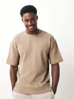 Next Noir/blanc/pierre/marine/gris - Lot de 5 t-shirts épais à coupe décontractée