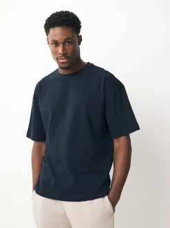 Next Noir/blanc/pierre/marine/gris - Lot de 5 t-shirts épais à coupe décontractée