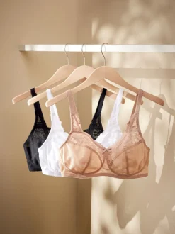 Next Noir/Blanc/Ppraline Nude - Lot de soutiens-gorge Total Support Full Cup en 3 Ultimate Comfort