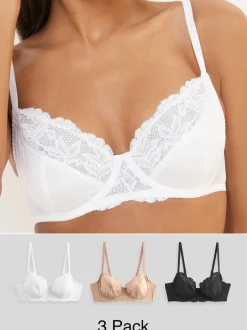 Next Noir/Blanc/Ppraline Nude - Soutien-gorge à bonnets entiers sans coussinets Clearance