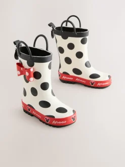 Next Noir/Blanc/Rouge - Bottes de pluie à poignée Minnie Mouse Discount
