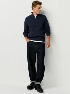 Next Noir/bleu marine - Lot de 2 pulls N. Premium 100% coton Coupe classique Premium Quarter Zip Online