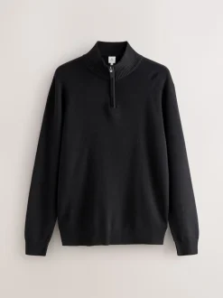 Next Noir/bleu marine - Lot de 2 pulls N. Premium 100% coton Coupe classique Premium Quarter Zip Online