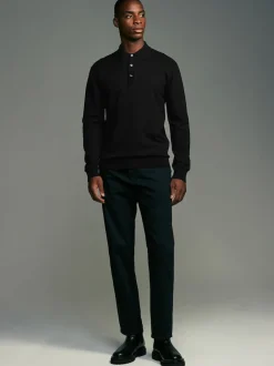 Next Noir/bleu marine - Manches longues Polos en tricot 2 Lot New