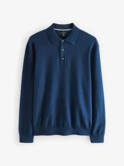 Next Noir/bleu marine - Manches longues Polos en tricot 2 Lot New